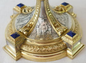 Solid silver gilt antique French Chalice.